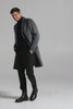 Sentaler Technical Suri Alpaca Notched Lapel Overcoat featured in Technical Suri Alpaca and available in Bold Graphite. Seen as product video.